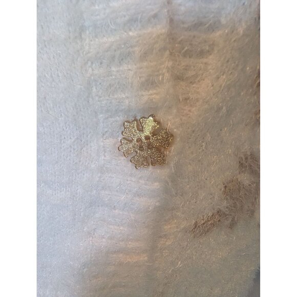 Snowflake Graphic Button Cardigan Sweater XS by 33 Degrees Fluffy Snuggly - Picture 3 of 7